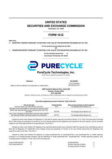 Thumbnail PureCycle Technologies 10-Q Quarterly Report FY2023 