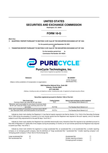 Thumbnail PureCycle Technologies 10-Q Quarterly Report FY2023 