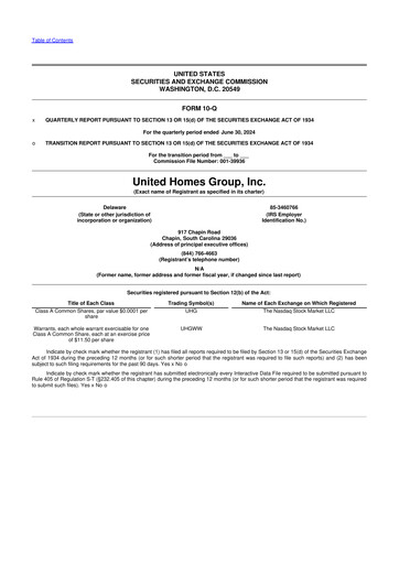 Thumbnail United Homes Group 10-Q Quarterly Report FY2024 