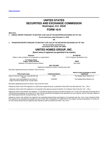 Thumbnail United Homes Group 10-K Annual Report 2025
