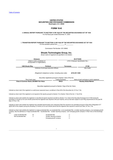 Miniature Shoals Technologies 10-K Rapport annuel 2023