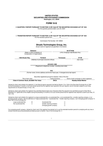 Thumbnail Shoals Technologies 10-Q Quarterly Report FY2024 