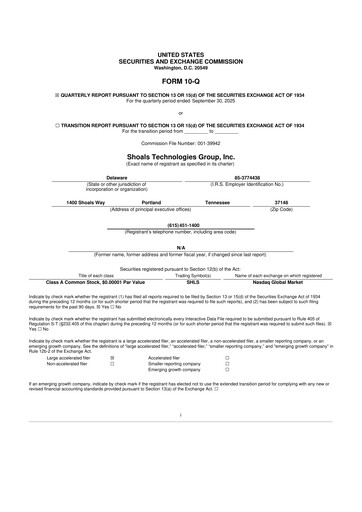 Thumbnail Shoals Technologies 10-Q Quarterly Report FY2025 