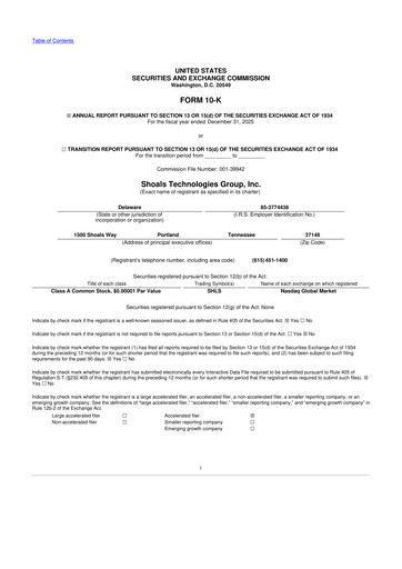 Thumbnail Shoals Technologies 10-K Annual Report 2025