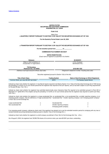 Miniature Serve Robotics 10-Q Rapport trimestriel 2024 