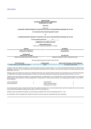 Miniature Serve Robotics 10-Q Rapport trimestriel 2024 