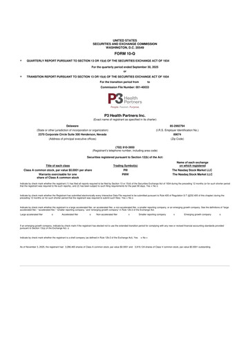Vorschaubild P3 Health Partners 10-Q Quartalsbericht 2025 