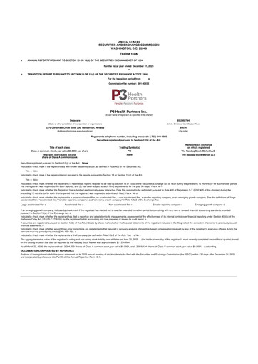 Miniature P3 Health Partners 10-K Rapport annuel 2024