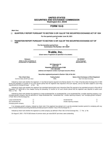 Thumbnail N-Able 10-Q Quarterly Report FY2021 