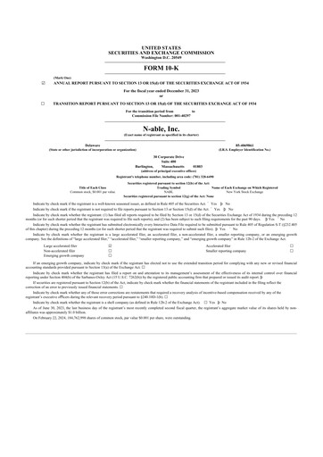 Thumbnail N-Able 10-K Annual Report 2023