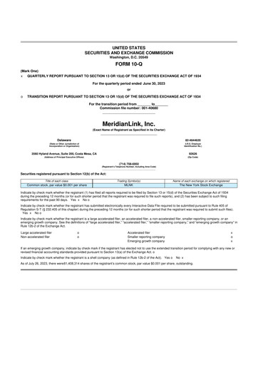Thumbnail MeridianLink 10-Q Quarterly Report FY2023 