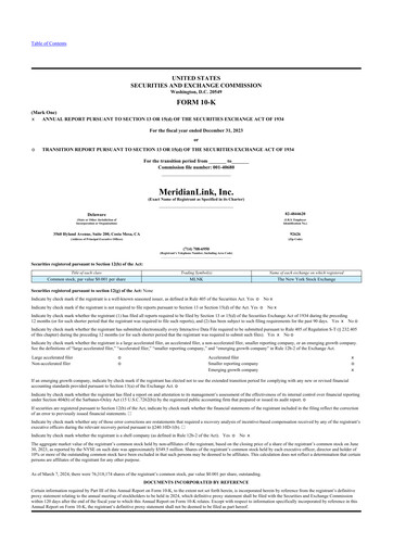 Thumbnail MeridianLink 10-K Annual Report 2023