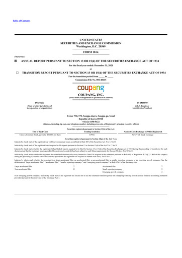 Thumbnail Coupang 10-K Annual Report 2021