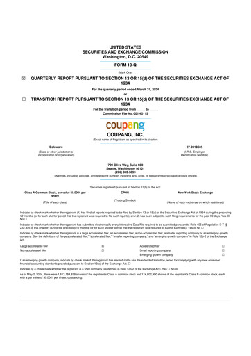 Miniature Coupang 10-Q Rapport trimestriel 2024 