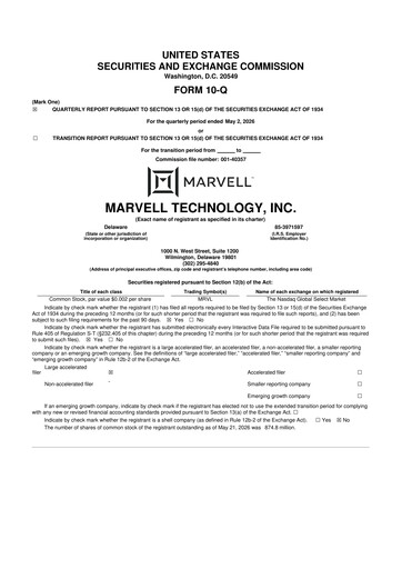 Miniature Marvell Technology 10-Q Rapport trimestriel 2027 