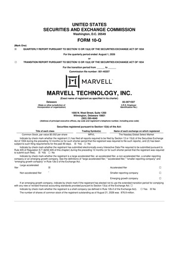 Vorschaubild Marvell Technology 10-Q Quartalsbericht 2027 
