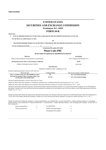 Thumbnail Planet Labs 10-K Annual Report 2024