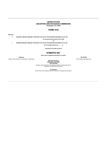 Thumbnail Symbotic 10-Q Quarterly Report FY2023 