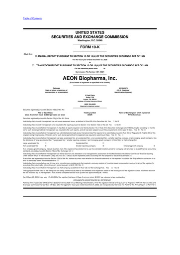 Vorschaubild AEON Biopharma 10-K Jahresbericht 2025