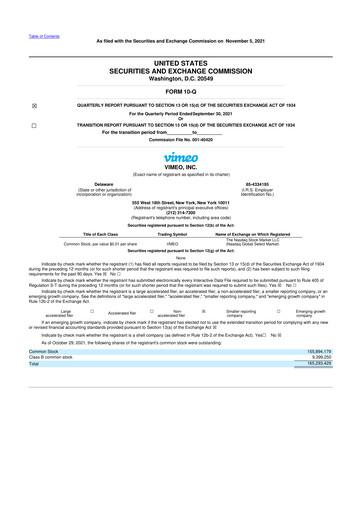 Thumbnail Vimeo 10-Q Quarterly Report FY2021 