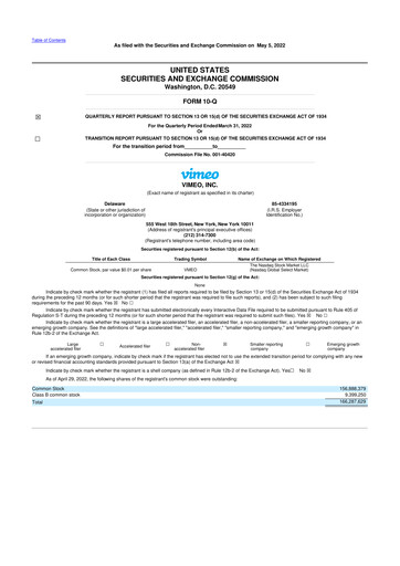 Thumbnail Vimeo 10-Q Quarterly Report FY2022 