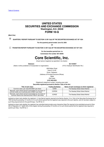 Thumbnail Core Scientific 10-Q Quarterly Report FY2026 