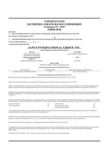 Thumbnail Janus International Group 10-K Annual Report 2021