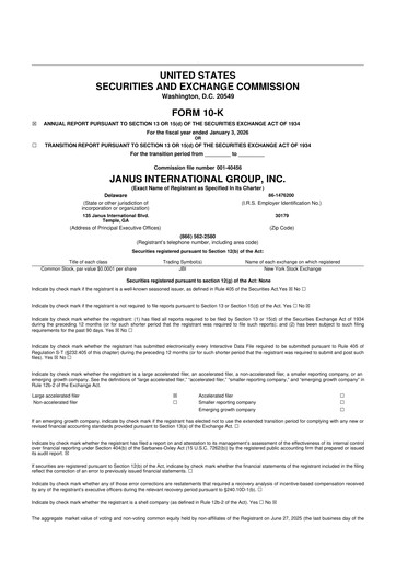 Miniature Janus International Group 10-K Rapport annuel 2025