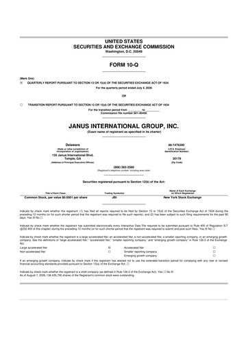 Thumbnail Janus International Group 10-Q Quarterly Report FY2026 