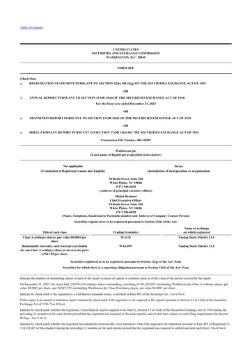 Miniature Waldencast 20-F Rapport annuel 2023