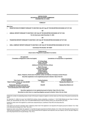 Thumbnail Waldencast 20-F Annual Report 2025