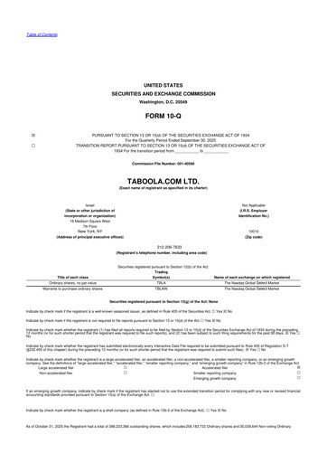 Thumbnail Taboola.com 10-Q Quarterly Report FY2025 