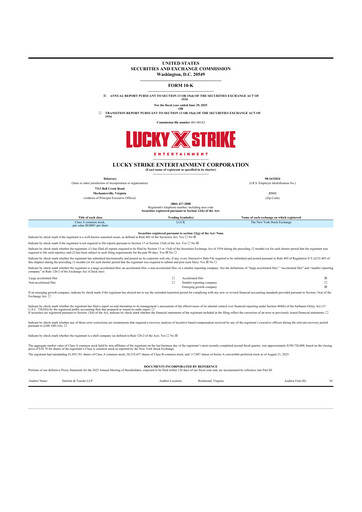 Thumbnail Lucky Strike Entertainment 10-K Annual Report 2025