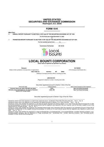 Thumbnail Local Bounti 10-K Annual Report 2022