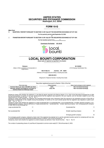 Thumbnail Local Bounti 10-Q Quarterly Report FY2023 