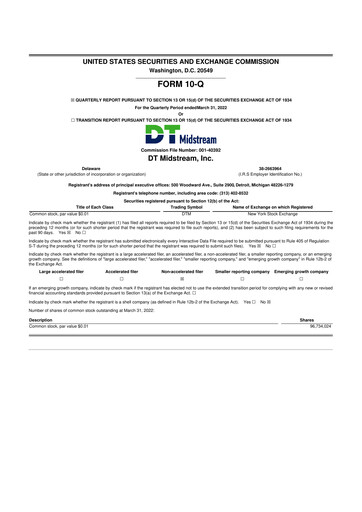 Miniature DT Midstream 10-Q Rapport trimestriel 2022 