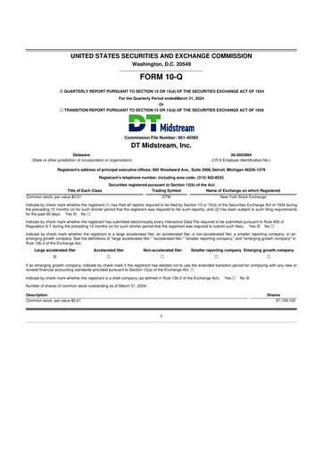 Miniature DT Midstream 10-Q Rapport trimestriel 2024 