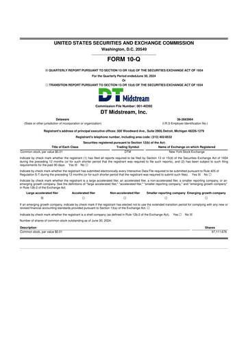 Miniature DT Midstream 10-Q Rapport trimestriel 2024 