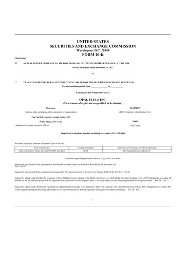 Thumbnail OPAL Fuels 10-K Annual Report 2022