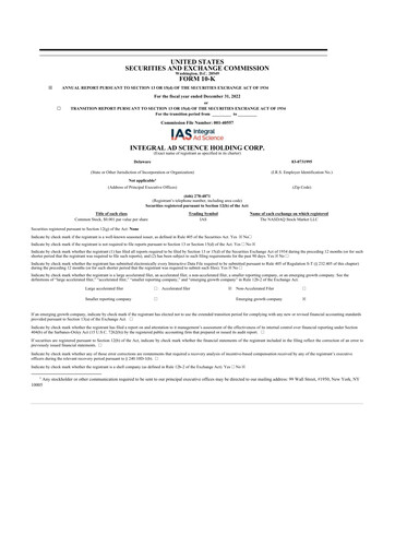 Thumbnail Integral Ad Science 10-K Annual Report 2022