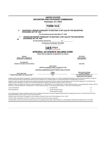 Thumbnail Integral Ad Science 10-Q Quarterly Report FY2023 