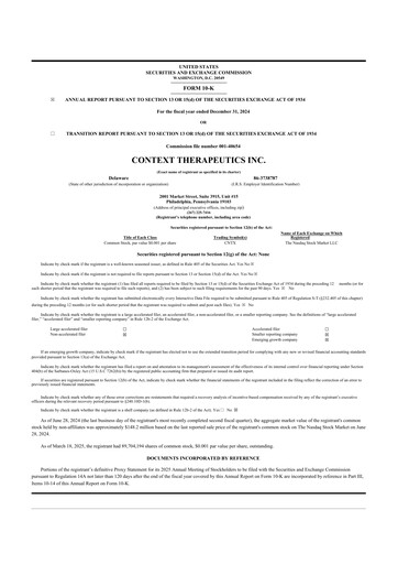 Thumbnail Context Therapeutics 10-K Annual Report 2024