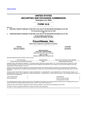 Thumbnail Couchbase 10-Q Quarterly Report FY2023 