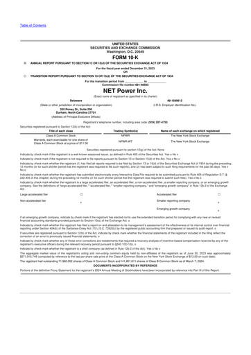 Miniature NET Power 10-K Rapport annuel 2023