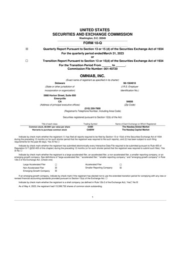 Thumbnail OmniAb 10-Q Quarterly Report FY 