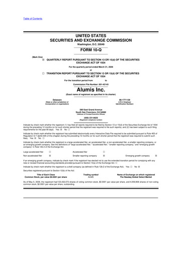 Thumbnail Alumis 10-Q Quarterly Report FY 