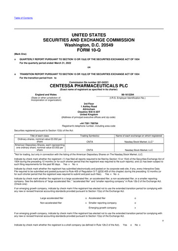 Thumbnail Centessa Pharmaceuticals 10-Q Quarterly Report FY2022 