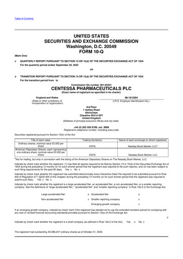 Thumbnail Centessa Pharmaceuticals 10-Q Quarterly Report FY2022 