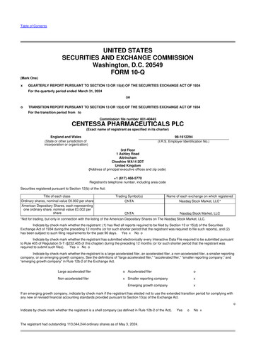 Thumbnail Centessa Pharmaceuticals 10-Q Quarterly Report FY2024 