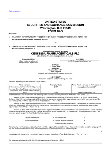 Thumbnail Centessa Pharmaceuticals 10-Q Quarterly Report FY2024 